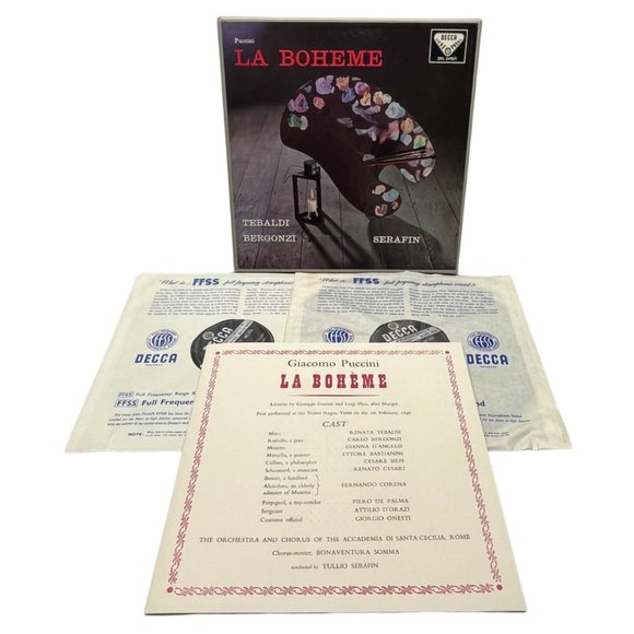 Puccini La Boheme DECCA SXL 2170-1 Tebaldi Bergonzi Serafin 2LP Box Set - Picture 1 of 8